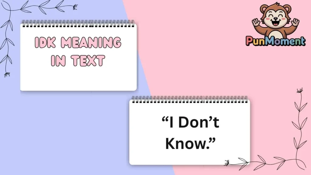 IDK Meaning In Text